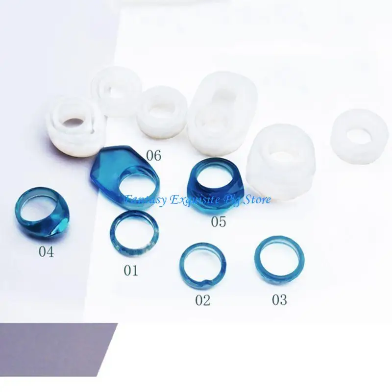 قوالب الراتنج لخواتم المجوهرات قوالب صب السيليكون DIY بها بنفسك الراتنج خواتم مجوهرات قالب من السيليكون أدوات لراتنجات الايبوكسي #4