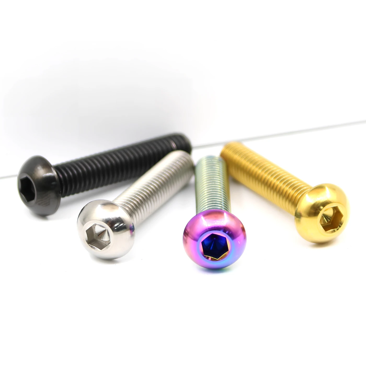 1-10pcs Titanium Alloy Half Round Head Hexagon Socket Bolt M3 x 6/8/10/15mm Allen Pan Head Oil Cylinder Screws