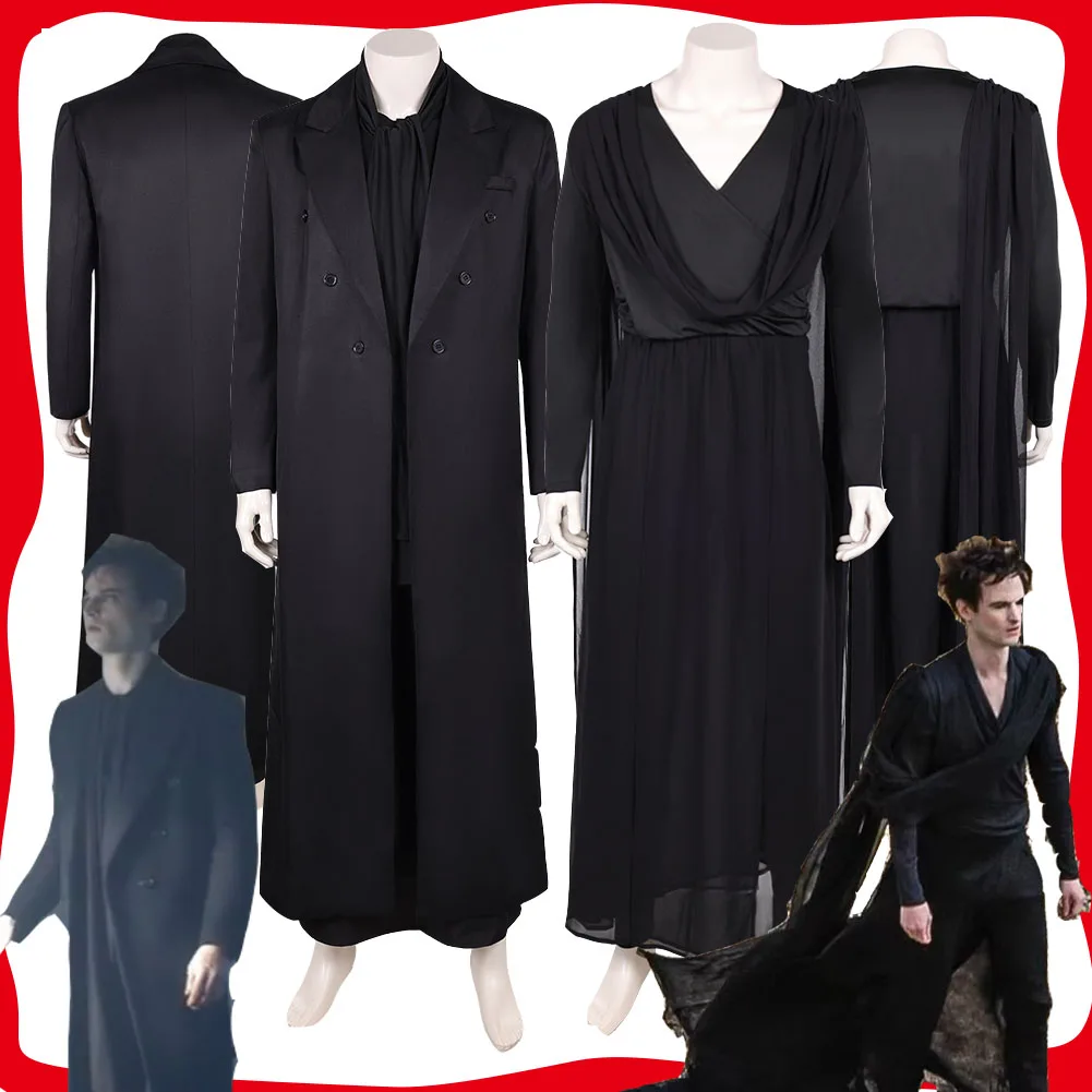 

Dream Cosplay Men Fantasy Black Clothing Costume Roleplay 2025 Movie San Cos Man Coat Shirt Pants Halloween Carnival Party Suit
