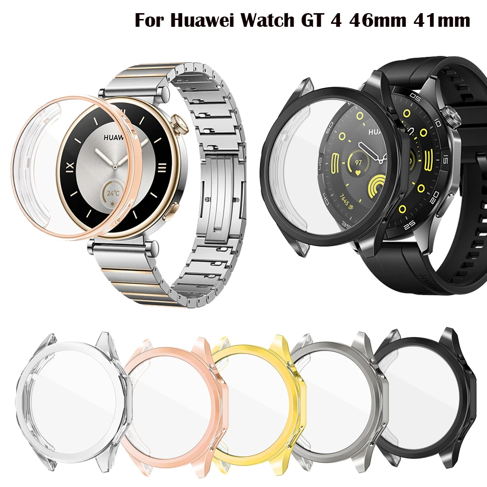 TPU Transparent Full Protective Case For Huawei Watch GT 4 41mm 46mm Smart Screen Protector Cover Shockproof Ultra-Thin Shell