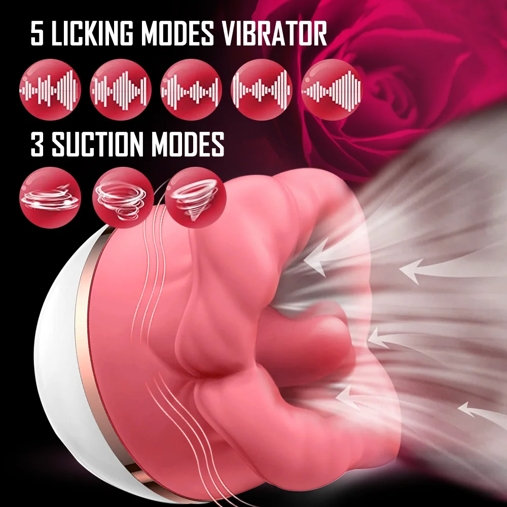 New Sex Shop Clitoral Stimulator Silicone TPE Soft Big Mouth Tongue Oral Licking Sucking Adult Sex Toy Vibrator for Women Female