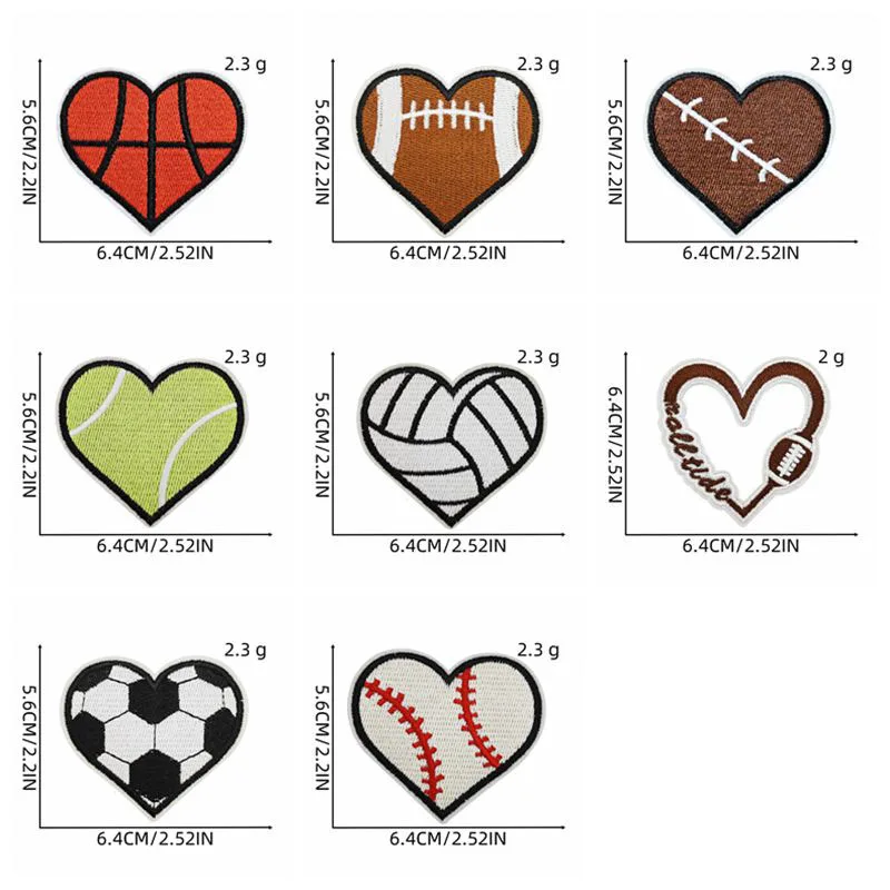 10PCS Wholesale Football Embroidered Patches On Clothes Sports Embroidery Patch Iron On Patches For Clothing Stickers Sew Badges