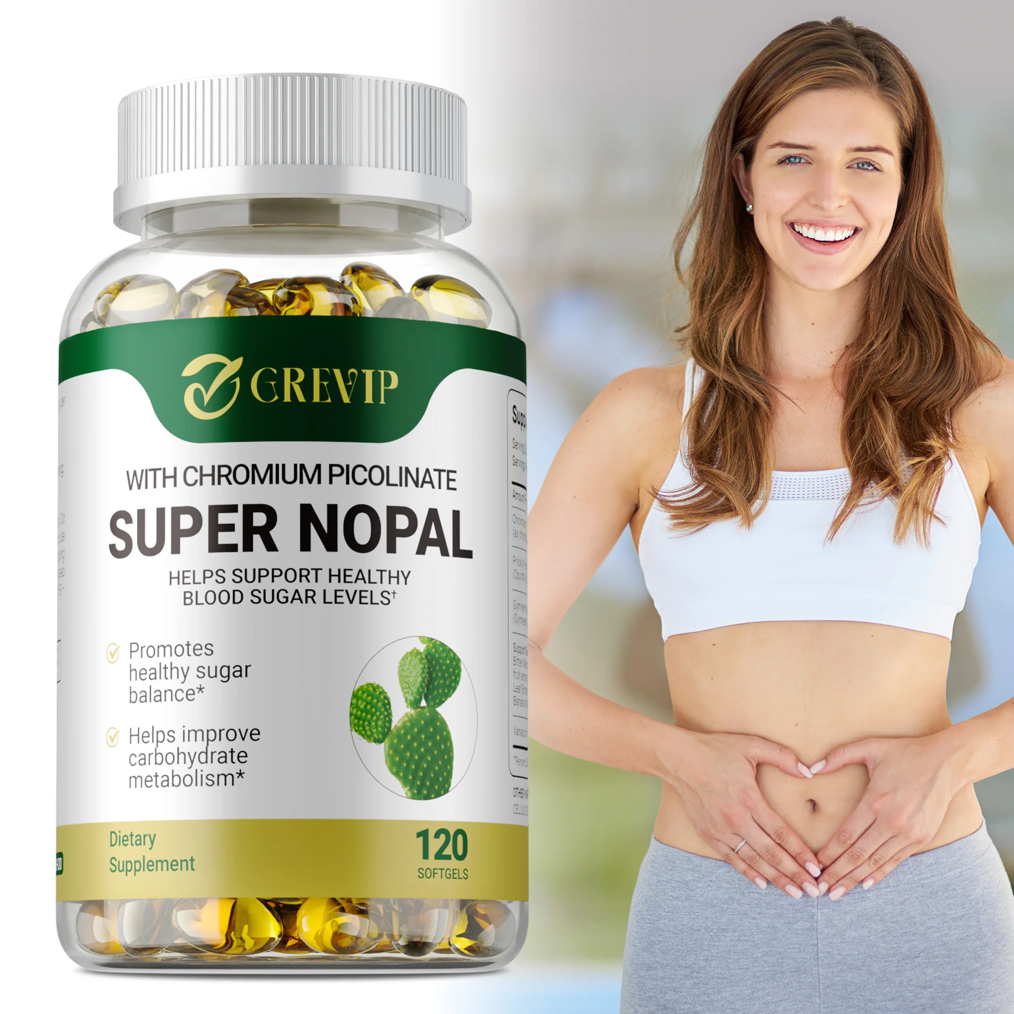 

Super Nopal (Cactus) Supplement - Promotes Digestion, Relieves Bloating, and Reduces Wrinkles, Antioxidant