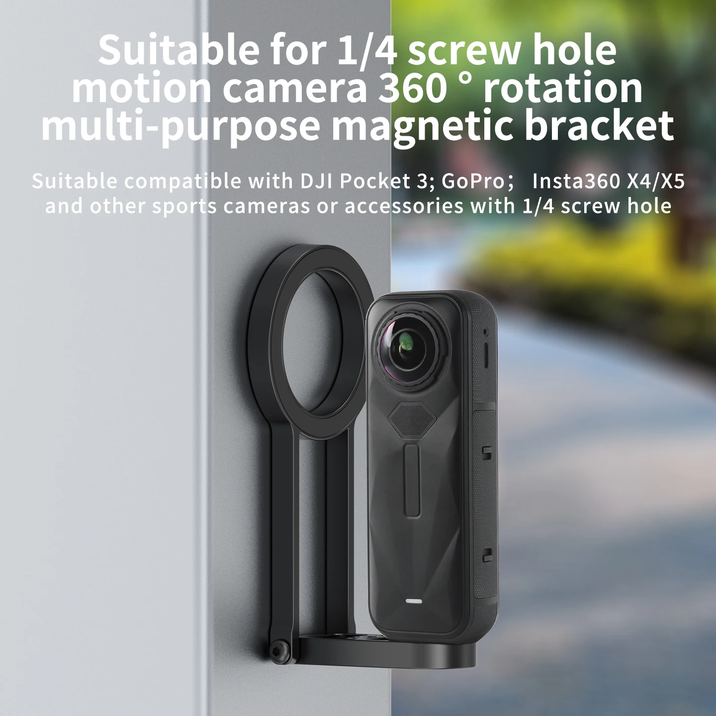 Magnetische Halterung mit Schnellverschluss, 360° Dämpfungs-Kugelkopf, Stativadapter für GoPro, DJI, Insta360, iPhone MagSafe, Lichtstativ – Detail 13