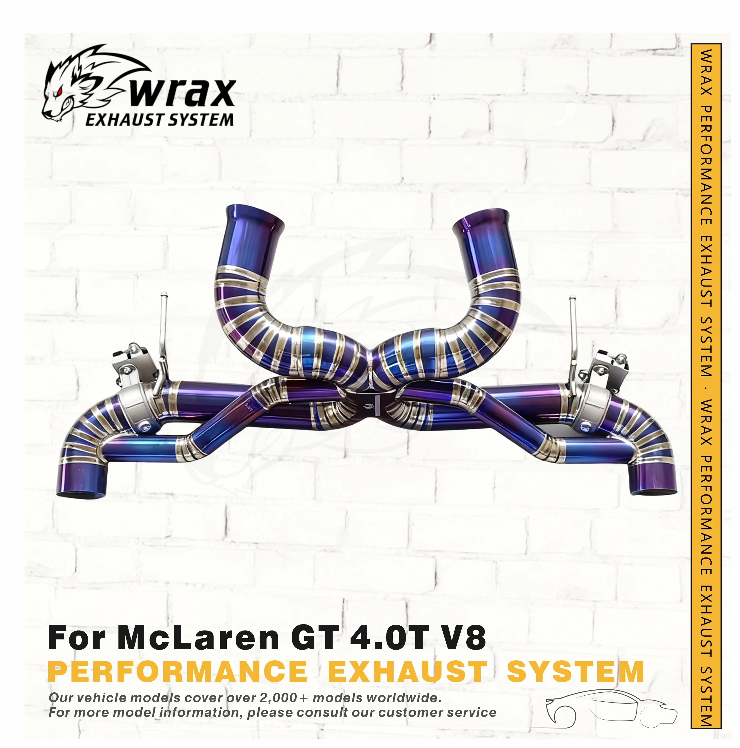 

WRAX Titanium Alloy OEM Valve Catback for McLaren GT 4.0T V8 X-tube design Exhaust System Boost Vehicle Performance