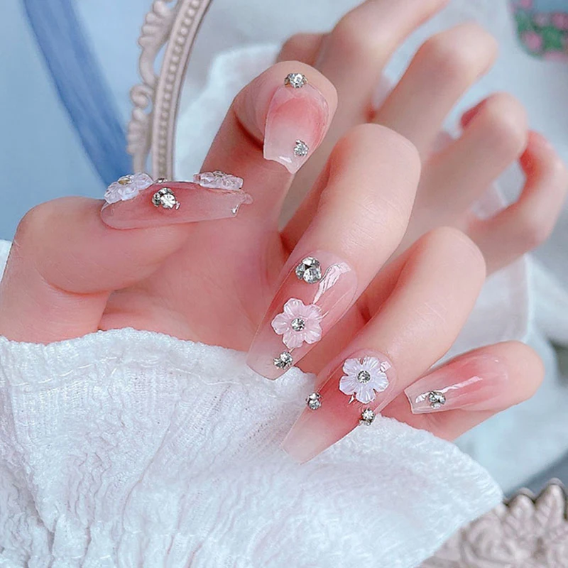 30 قطعة زهرة شفافة ملونة الراتنج كريستال الحفر مسمار الفن الديكور حساسة حجر الراين ثلاثية الأبعاد مانيكير DIY بها بنفسك مجوهرات اكسسوارات