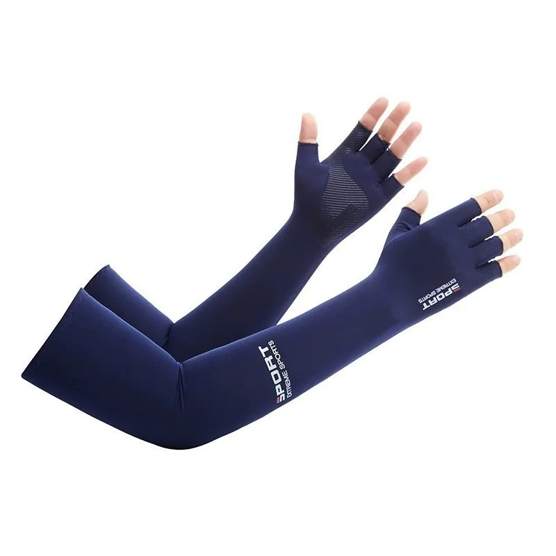 Summer Anti-UV Cooling ‌Ice Silk Arm Sleeves Breathable Stretchy Cover UV Protection Sun Sleeves for Cycling Running Sports