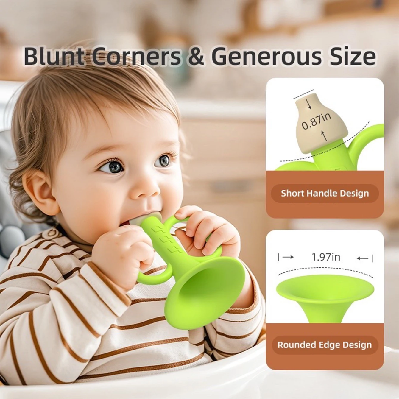 Children's Silicone Small Trumpet Musical Instrument Can Be Blown, Chewed and Played as an Early Education and Intelligence Toy