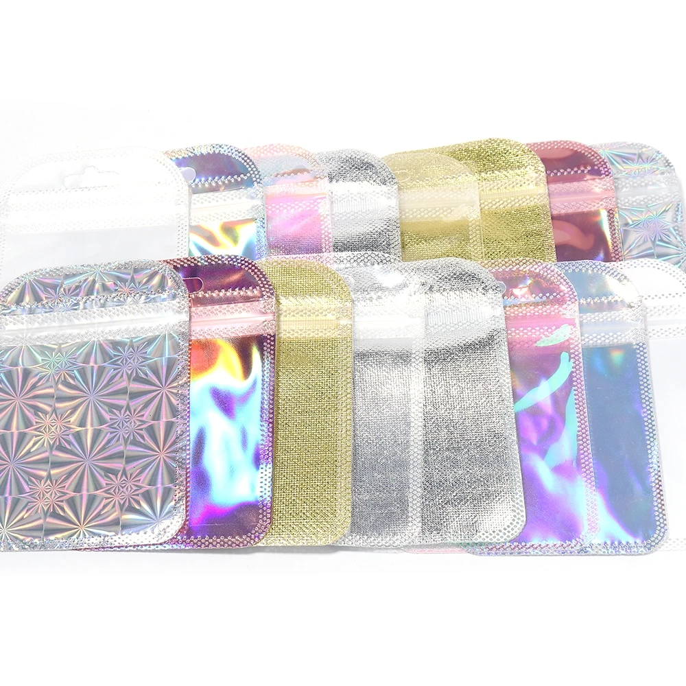 50 Stück/Lot Laser-Ziplock-Beutel Wiederverwendbare Transparente Plastikbeutel für Geschenke, Nagelkunst, Ornamente, Verpackung, Aufbewahrung, Schmuck-Präsentationsbeutel – Detail 7