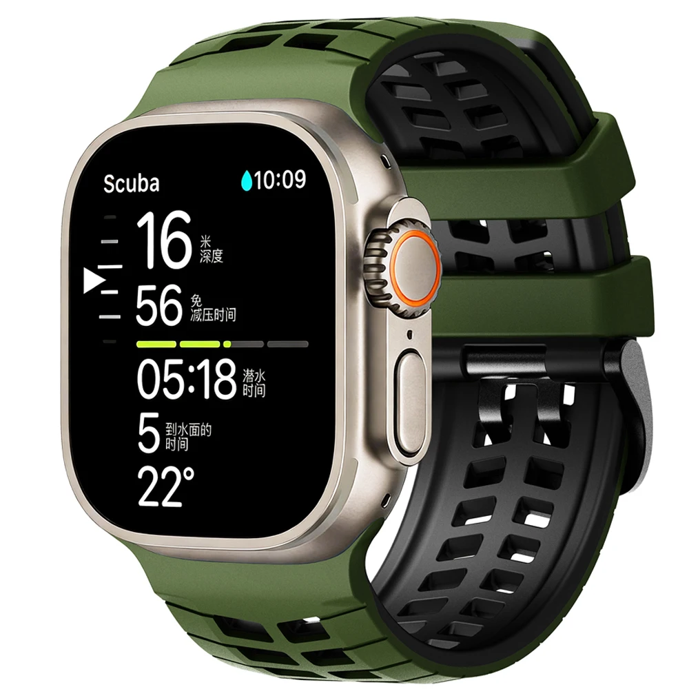 Atmungsaktives Armband für Apple Watch Ultra 3 2 Series 11 10 9 7 8 6 SE 49mm 45mm 46mm 42mm 44mm Silikonarmband Correa iWatch Armband