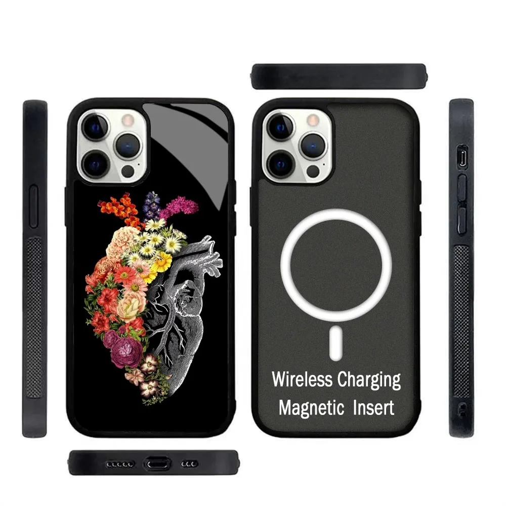 

Heart Of Nature Human Anatomy Doctor Phone Case Magnetic For IPhone 15 14 13 Pro Max 11 12 For Magsafe Wireless Charging Cover