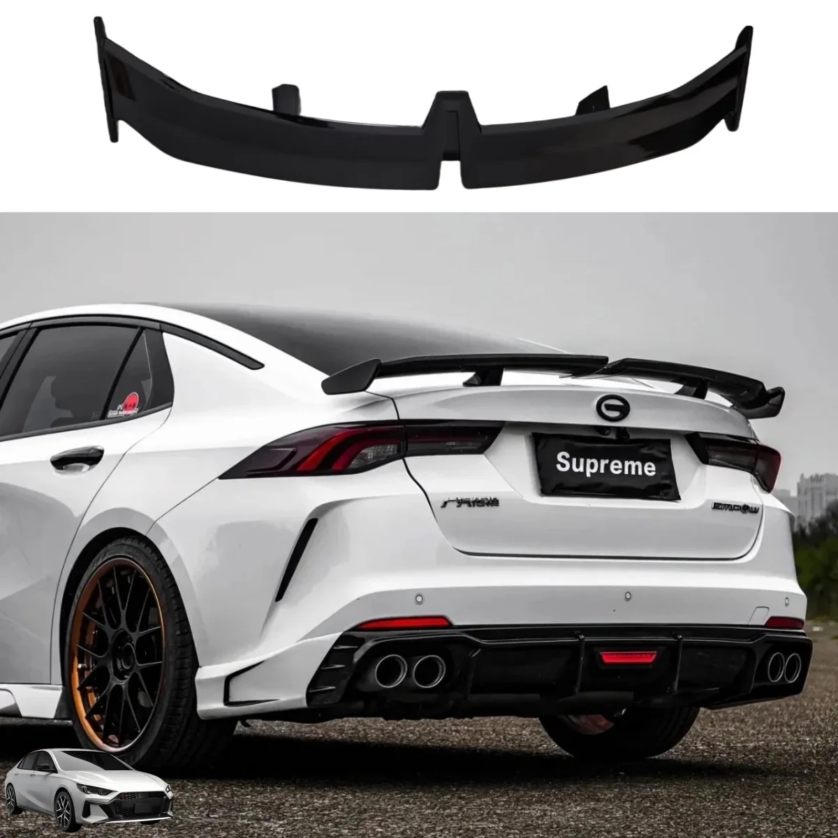 

For GAC Empow Dodge Attitud 2021-2023 BodyKit Car Rear Trunk Lid Duck Lip Spoiler Wings Carbon Exterior Tuning Accessories Part