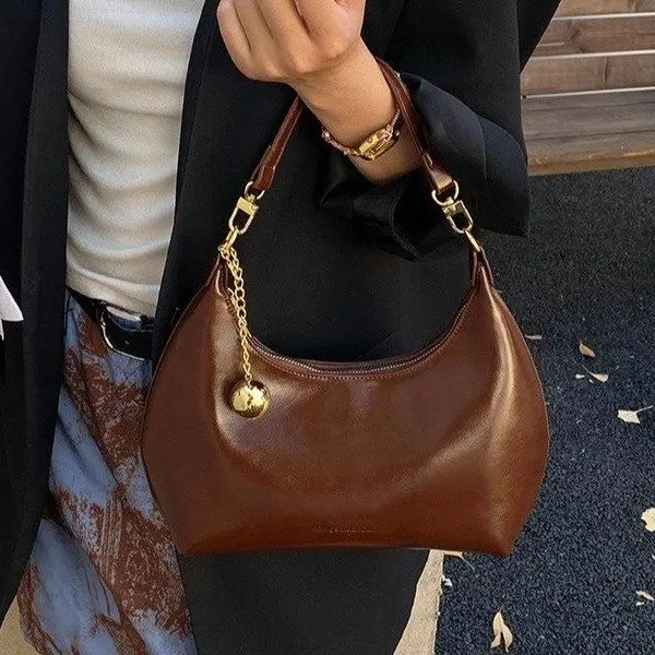 

2026 New Retro Texture Commuter Bag Women's Large-capacity Versatile Casual Shoulder Messenger Commuter Bag Tote Bag