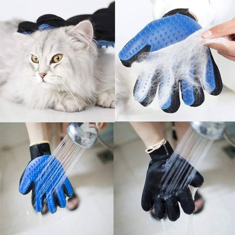 Pet Glove Cat Grooming Glove Cat Hair Deshedding Brush Remover Brush For Animal Gloves Dog Comb for Cats Bath Clean Massage Hair