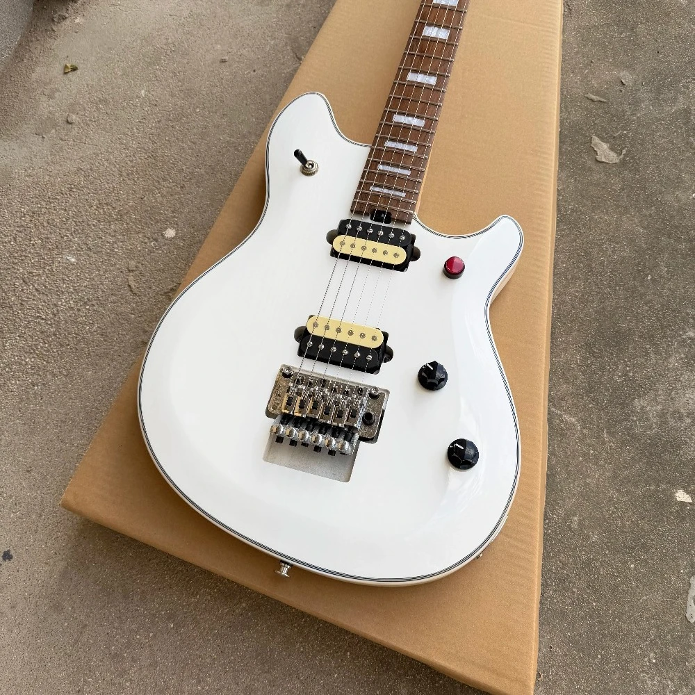 Hot‑selling Electric Guitar with White Color Red Kill Switch Christmas Gifts Available Free Shipping