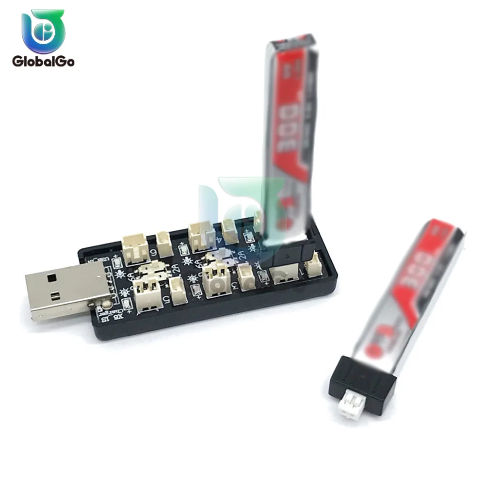 شاحن بطارية 6CH USB 1S LiPo/LiHv 3.7V/4.2V 3.8V/4.35V لوحة شاحن بطارية 5V 2A USB لوحة لعبة طائرة بدون طيار medel