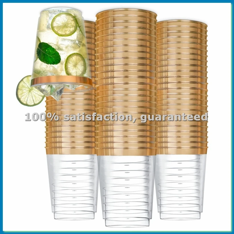 

50Pcs Plastic Wine Cups Clear Disposable Wine Glasses,Plastic Wine Glasses,Clear Cocktail Glasses Disposable Cups-AT35