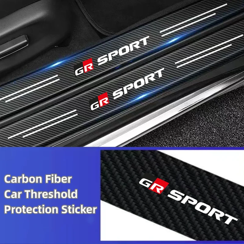 

Carbon Fiber Car Door Threshold Protective Sticker for gr sport Toyota YARiS supra Corolla Prius Harrier Camry Tacoma Venza rav4