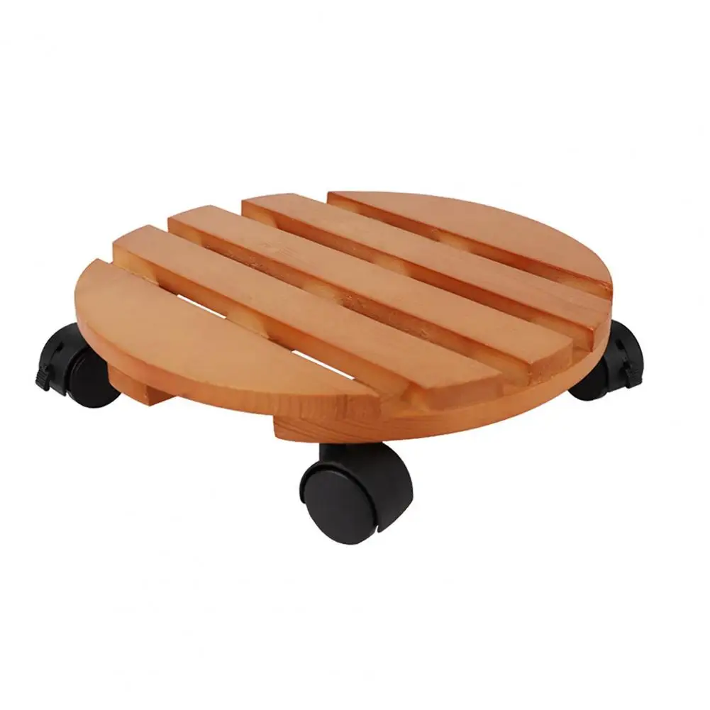 Plant Pot Rolling Base Wooden Plant Stand with Rotating Wheels for Indoor Outdoor Flowerpots Parasol Stands Bins