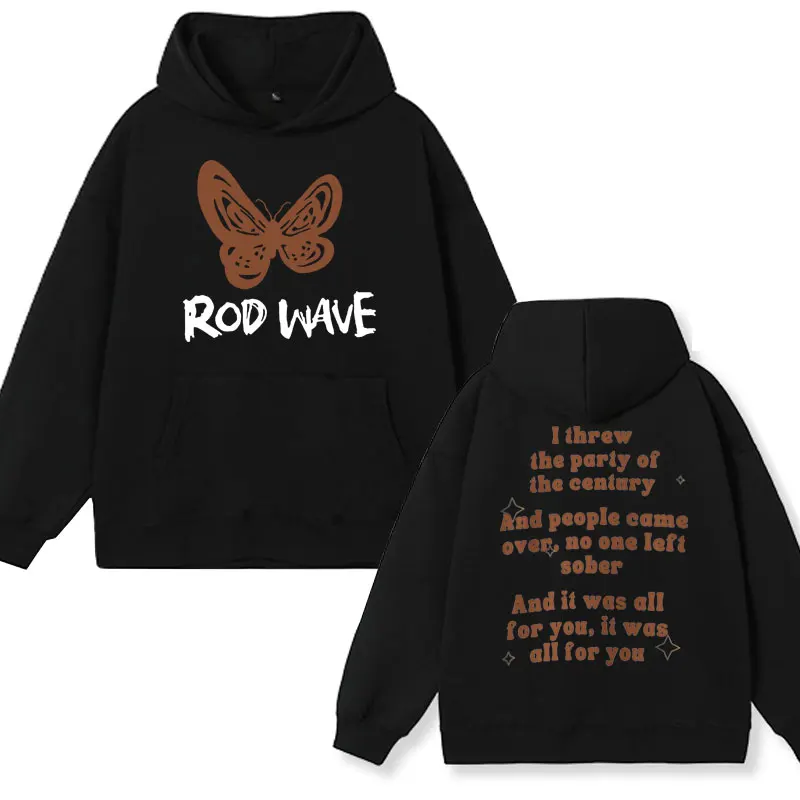 

Rapper Rod Wave Nostalgia Butterfly Hoodie Men Women's Harajuku Aesthetic Fashion Hip Hop Sweatshirts Oversized Streetwear Hoody