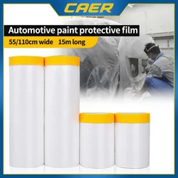 Car Paint Masking Film Plastic Sheeting Pre Taped Protective Film Adhesive Painting Drop Cover for Automotive Coating Furniture