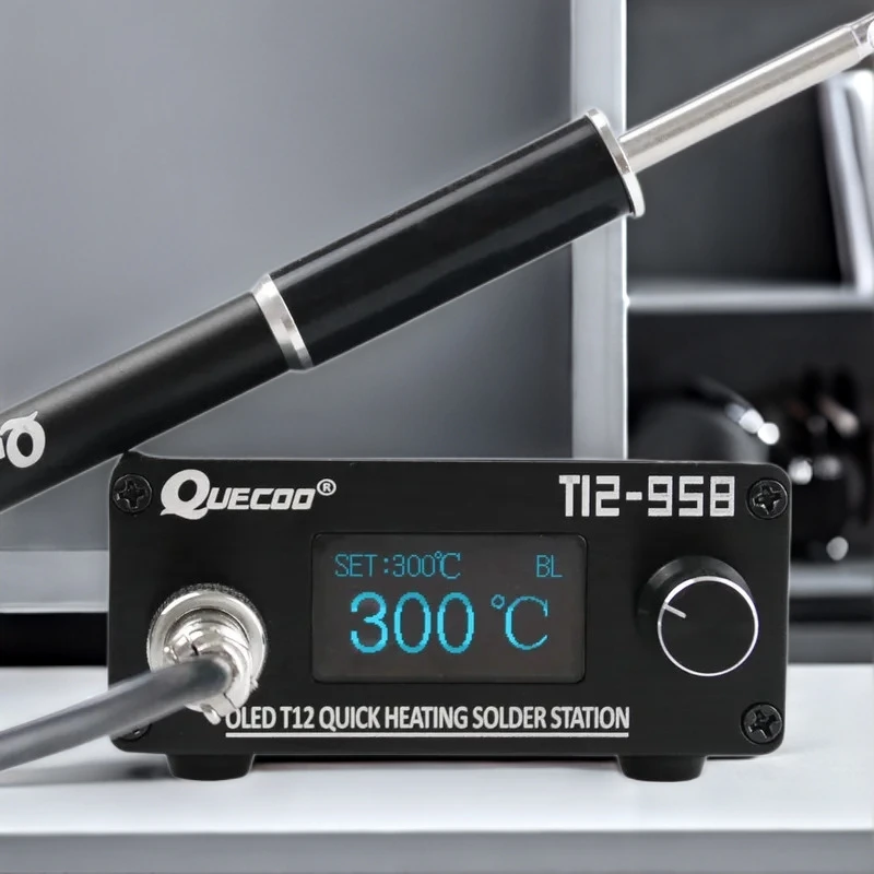 

Pro Portable T12-958 Soldering Iron Kit: Smart Display, Anti-static Tip, 200-450 ℃ Adjustable for Electronics Repair Tools