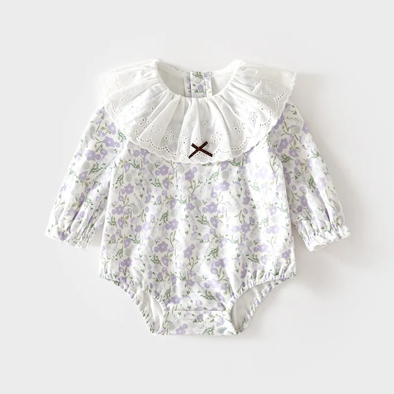 Baby Rompers Spring and Autumn Baby Triangle Rompers Cotton Newborn Long-Sleeved Jumpsuit Boneless Class a Romper