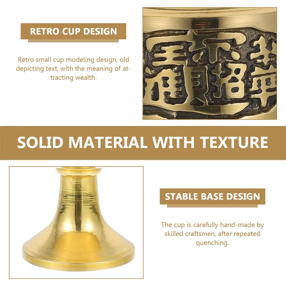

2Pcs Copper Buddha Offering Cups Elegant Religious Water Sacrifice Cup Temple Decor Household Use Cup