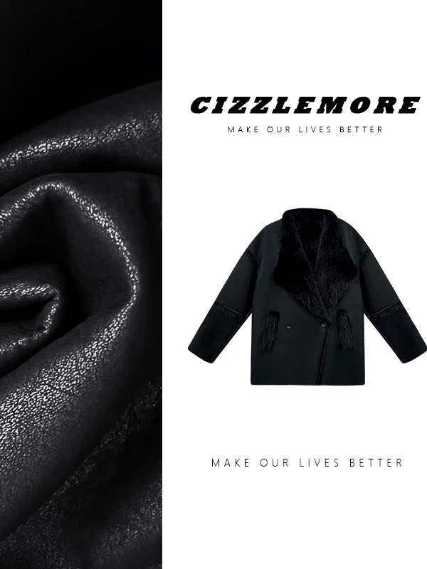 Casaco Longo de Couro Sintético CIZZLEMORE Thiened Bla Fur Intimated Design para Mulheres Jovens