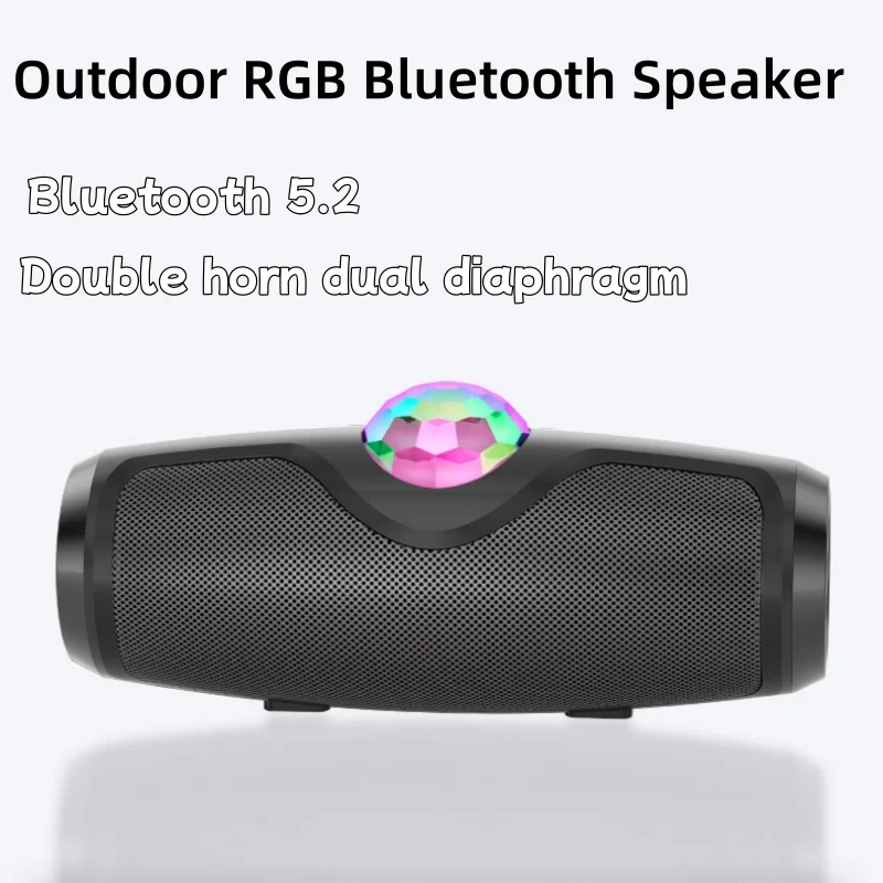 Neon Color K8 Bluetooth Speaker With Rotating Colored Ball Light Effect Shocking Ultra-High Sound Quality Outdoor Speaker AUX FM