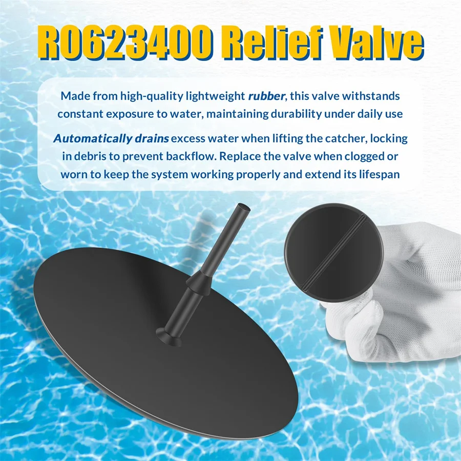 ANX 2 Stück R0623300 O-Ring-Dichtung und R0623400 Überdruckventil, Ersatzteile für Zodiac CLC500 Cyclonic Leaf Catcher, langlebiger Gummi – Detail 2