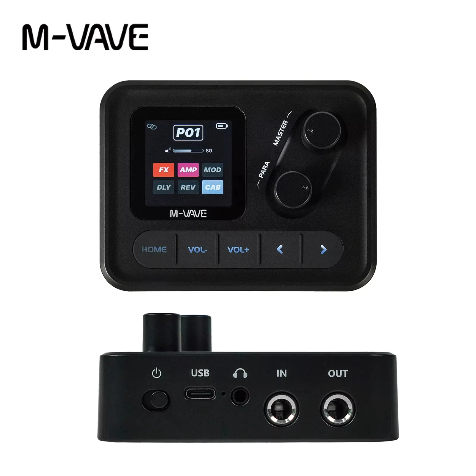 M-VAVE Pocket AMP Compact Multi-Effects Processor for Guitar Bass with 1.54in Screen 80 Presets USB Audio Interface view 2