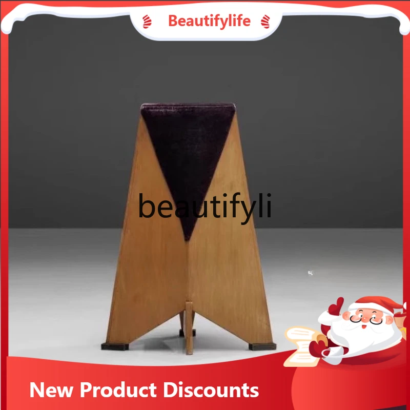 

Asmt51 ss Дизайнерский фланелевой стул специальной формы из цельного дерева, современный французский стул со спинкой, модель гостиной, нишевый обеденный стул