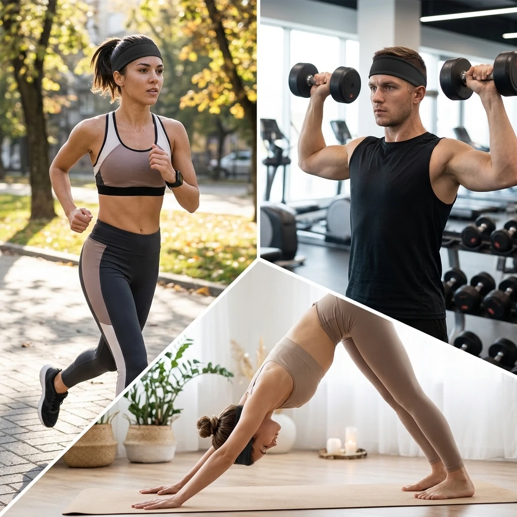 Running Gear Gym - Polyester zweetband voor gym fitness heren