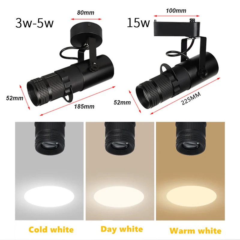 Led Spotlight Focusing Round Spotlight 3/7/15W KTV Bar Table Spotlight Wall Mounted Cafe Wall Adjustable Aperture Size