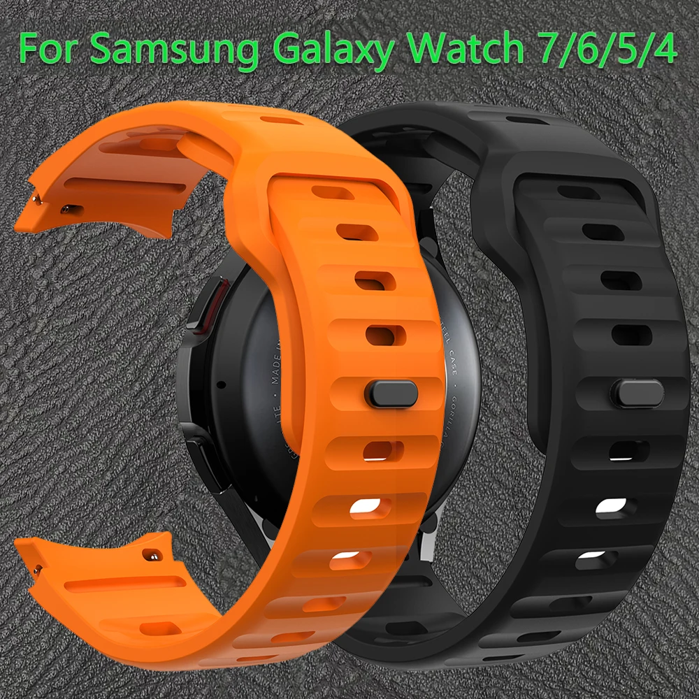 

Pop No Gaps Strap For Samsung Galaxy Watch 7 6 5 4 40mm 44mm 5Pro 45mm Silicone Bracelet For Galaxy Watch 6 4 Classic 43mm 47mm