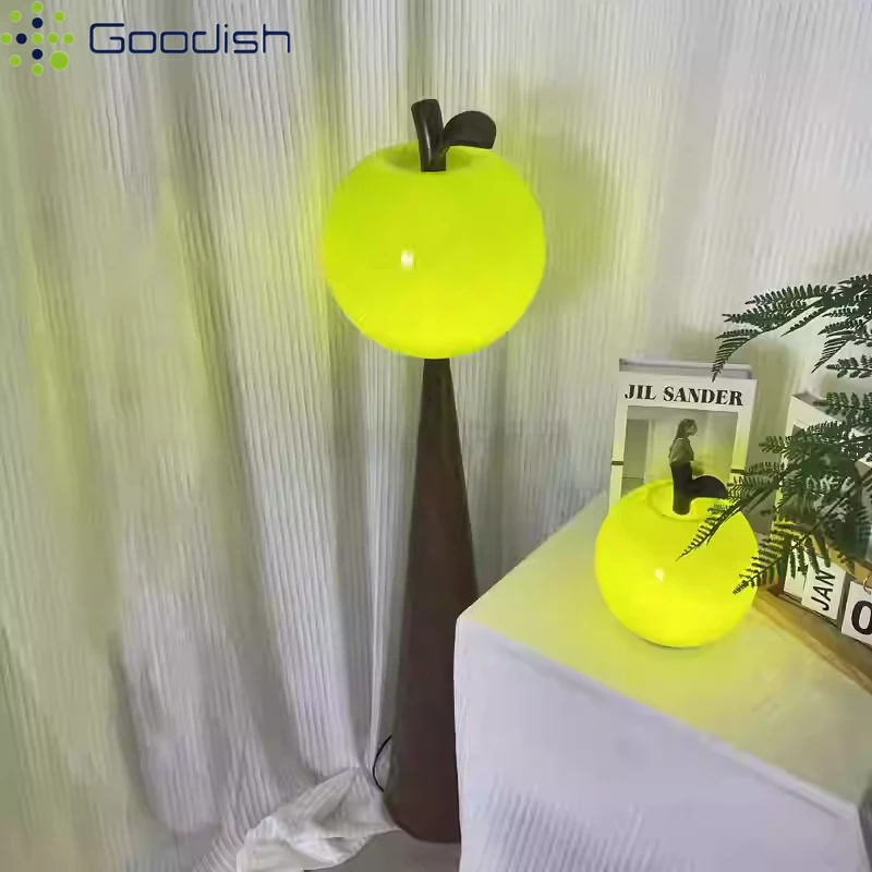 Simplicity Wabi-sabi Standing fruit melon shaped Creative Art Lustre Light LED Floor Lamp for Bedroom Home Decoration Chandelier