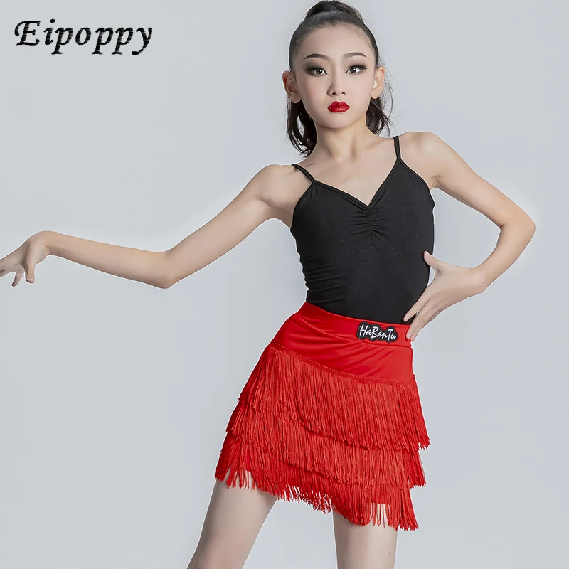 Latin Dance Clothes Girls' Professional Exercise Clothing Competition Performance Wear Children's Tassel Dress