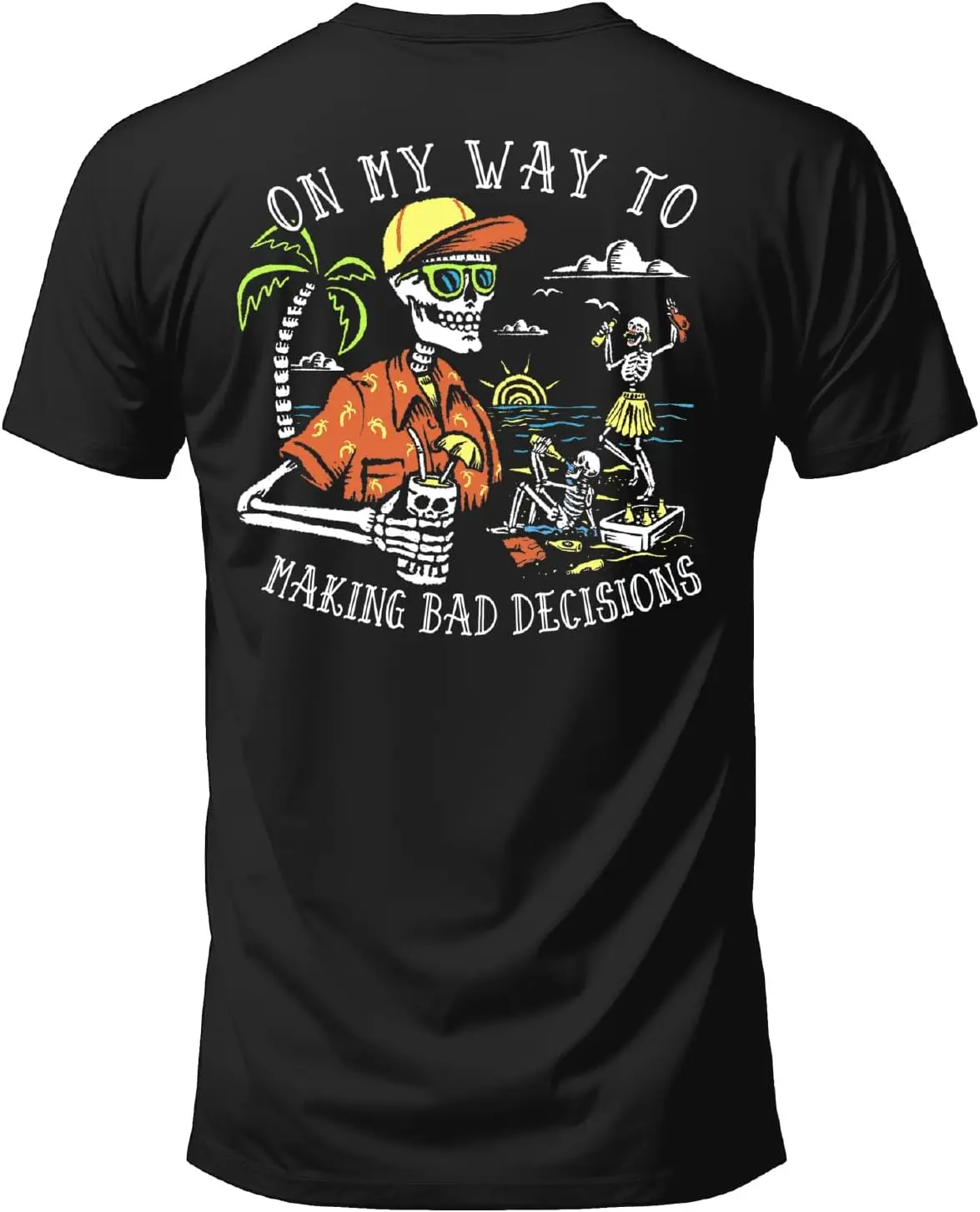 On My Way To Making Bad Decisions T-Shirt, Ringspun Cotton, Classic Fit,Printed In USA 100% Cotton Trendy Y2K Short-Sleeve