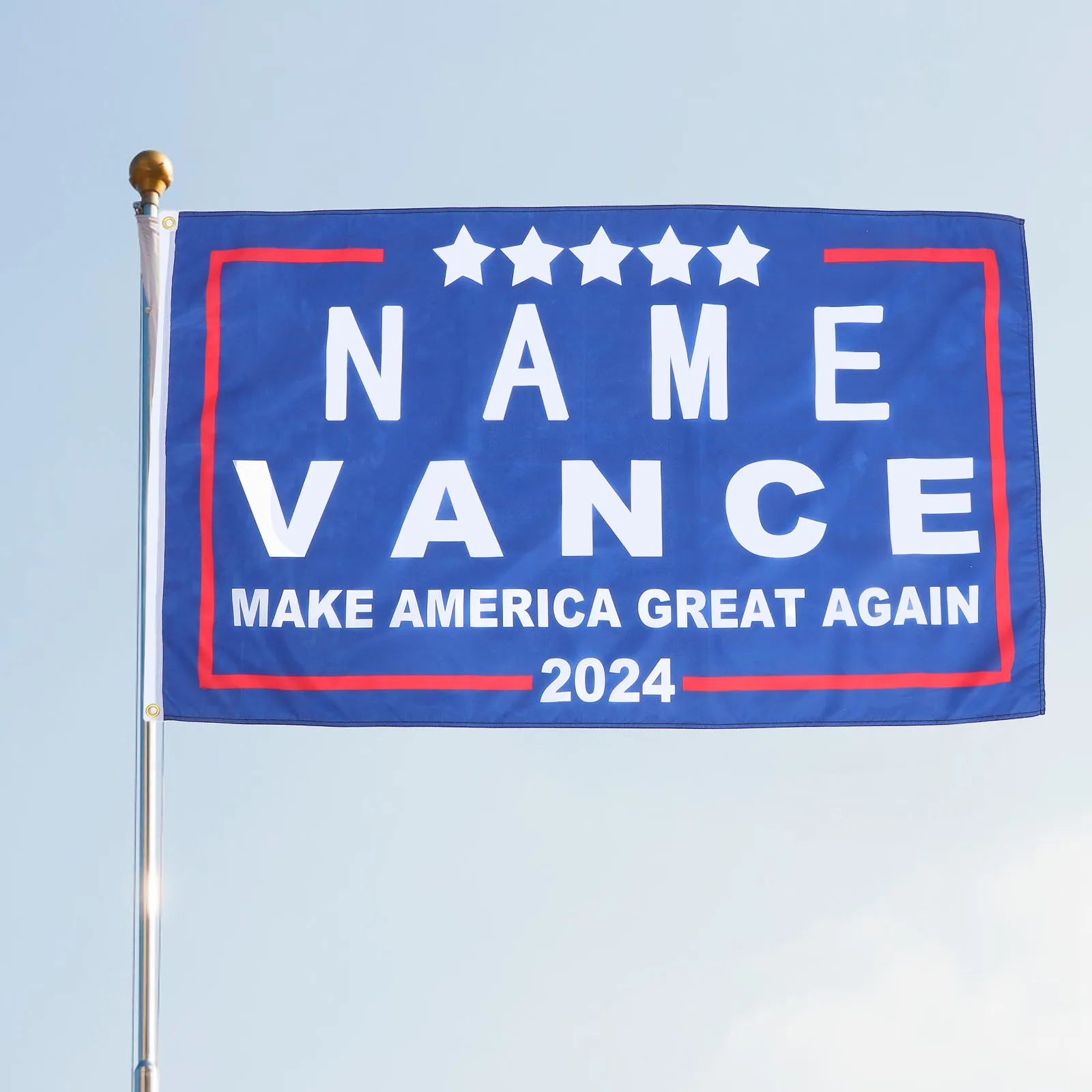 

1pcs Large 90X150Cm Name Vance 2024 Flag Double Sided Patriotic Banner Outdoor Indoor Decor Polyester Yard Sign