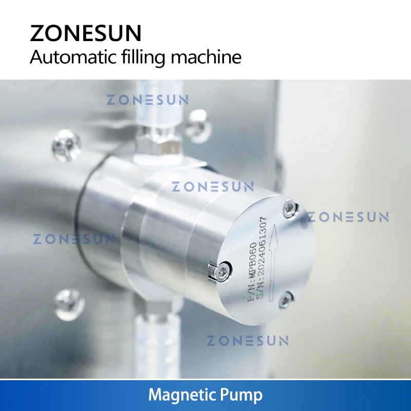 ZONESUN ZS-DTMPZ1 Magnetic Pump Bottle Liquid Filling Machine With Conveyor Juice Drinks Vial  Packaging Production Filler Line