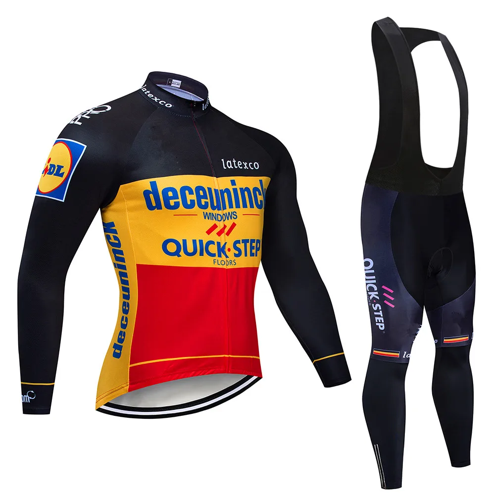 Quick step Cycling Jersey Set Long Sleeve Mountain Bike Clothes Wear Maillot Ropa Ciclismo Racing Bicycle Cycling Clothing