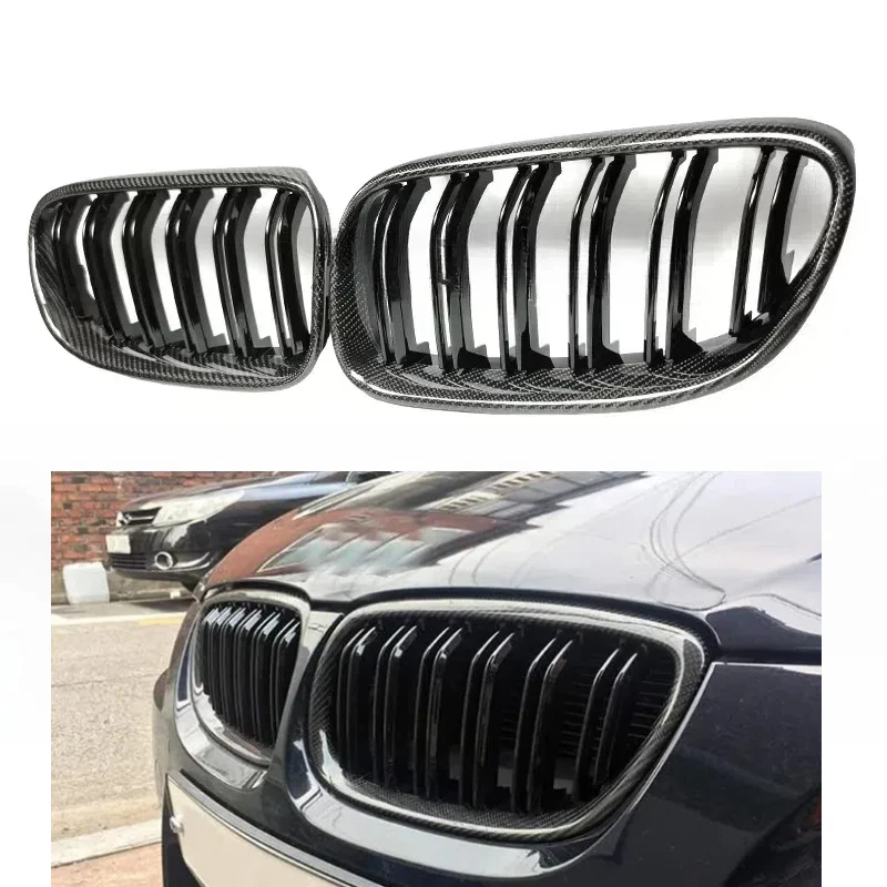 

Carbon Fiber Front Kidney Grille Mesh for BMW 3 Series E92 E93 M3 2010 - 2013 320i 325i 330i Coupe Cabriolet Gloss Black Grill