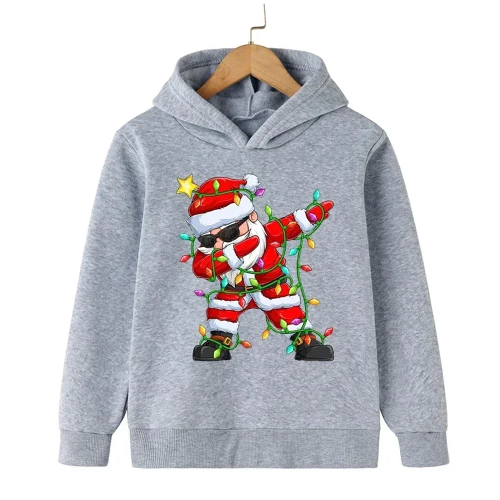 Santa Claus Children\'s Sweatshirts Christmas Brand Clothing Baby Boys Girls Long Sleeve Pullover Toddler Sweater Hoodies Clothes