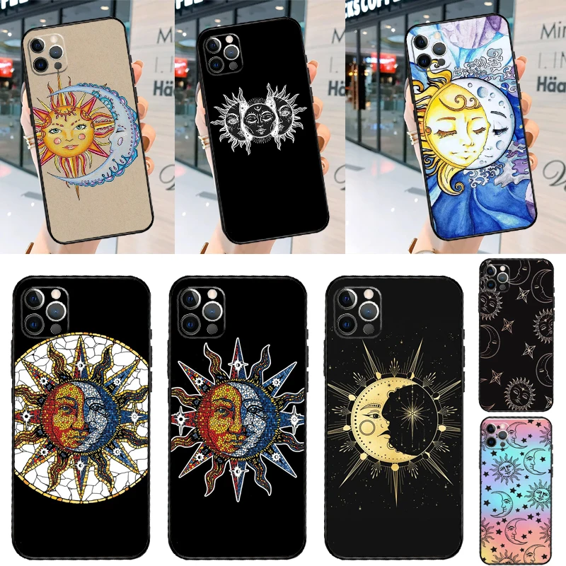 Celestial Mosaic Sun Moon Case For Samsung Galaxy S24 S26 Ultra S22 S23 S25 Plus S20 FE S21 FE S10 S25 FE Cover Coque