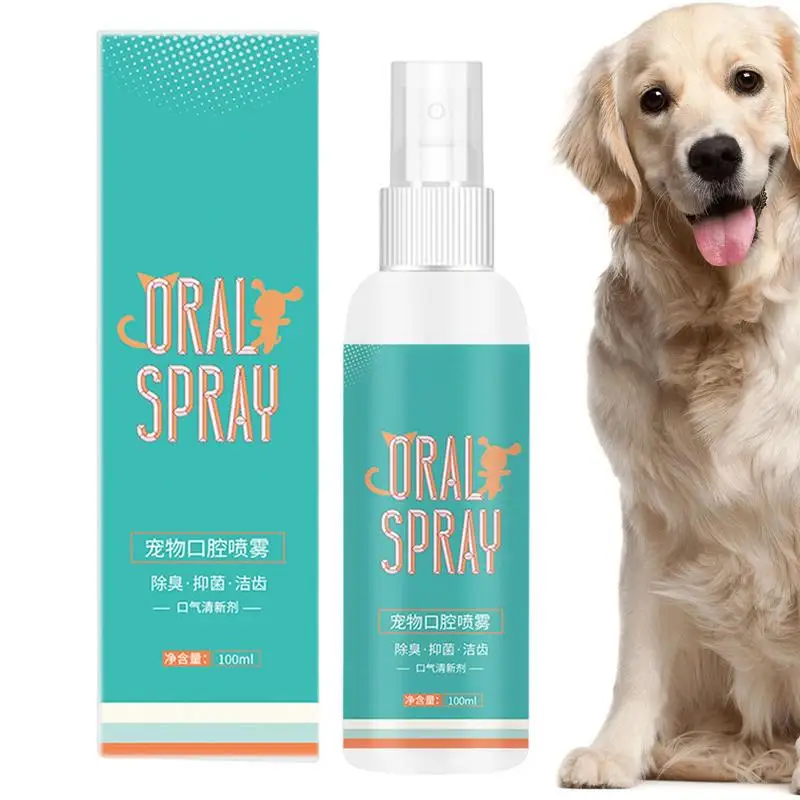 Dog Oral Care 100ml Safe Pet Breath Oral Care Multifunctional Pet Oral Solution Mouthwash Dog Breath Freshener Teeth Cleaning