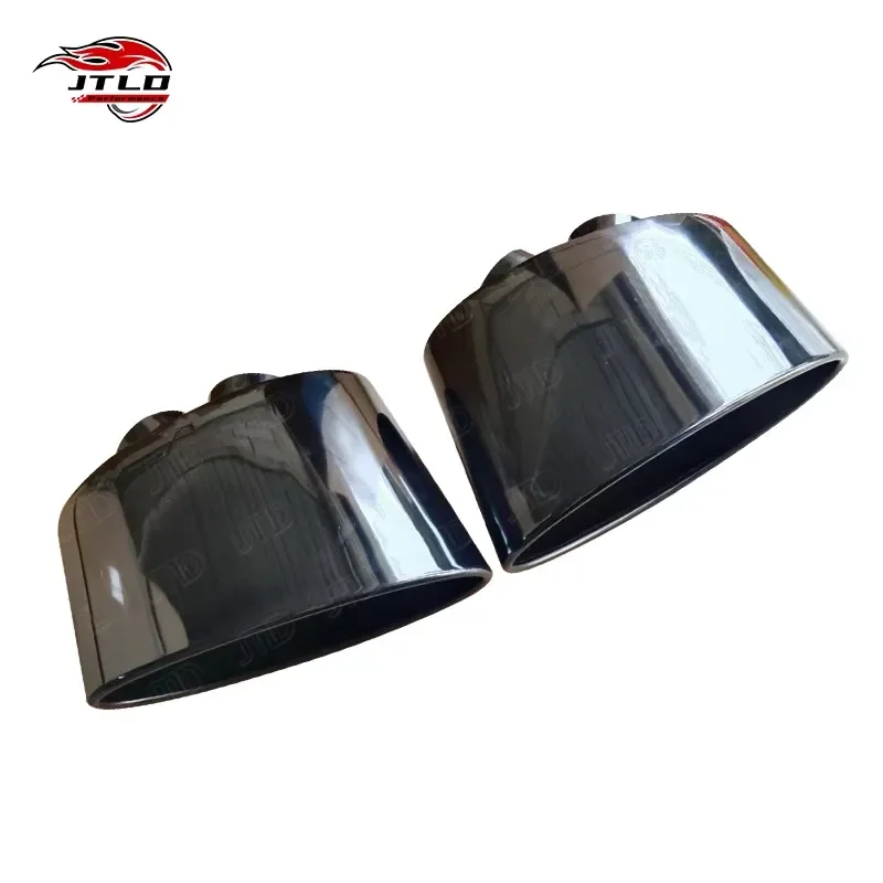JTLD High Quality Glossy Black Stainless Steel Dual Inlets Exhaust Tips Performance Match for Audi RS Exhaust Muffler Pipes