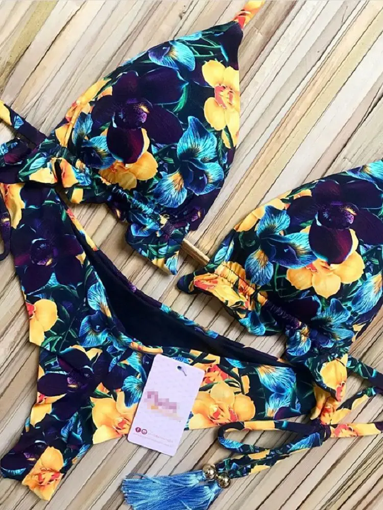 RUOTONGSEPT-Conjunto de Bikini deportivo para mujer, traje de baño acolchado de realce, ropa de playa Sexy, bañador exquisito, Popular, 2022