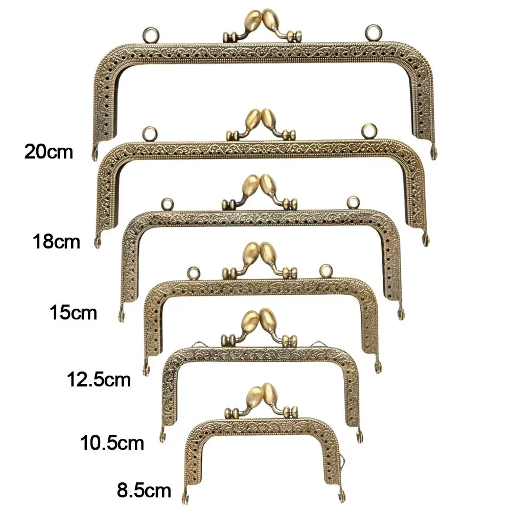 1Pc Purse Clasp Frame Bag Kiss Clasp Lock Vintage Metal Purse Frame for DIY Craft Purse Bag Making 8.5/10.5/12.5/15/20.5cm Sizes