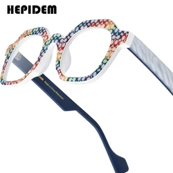 HEPIDEM Acetate Glasses Frame Men Brand Designer Oversize Big Size Eyeglass Japanese Handmade Spectacles Men Thick Eyewear 9389